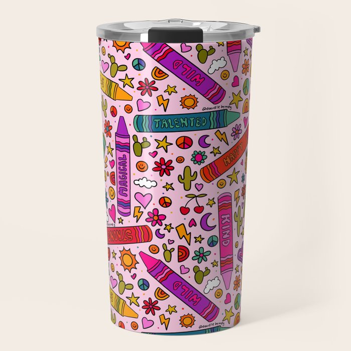 Crayon Print Travel Mug Gallery Image 1