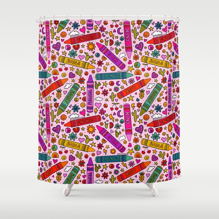 Crayon Print Shower Curtain Gallery Image 1