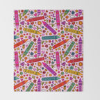 Crayon Print Throw Blanket Gallery Image 2