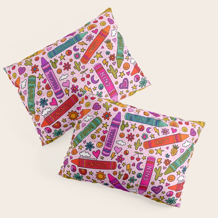 Crayon Print Pillow Sham Gallery Image 1