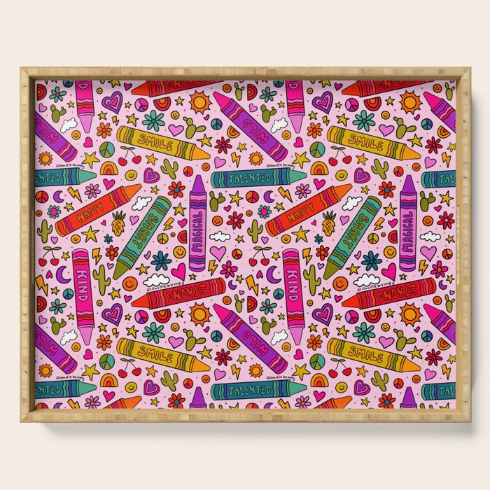 Crayon Print Serving Tray Gallery Image 1