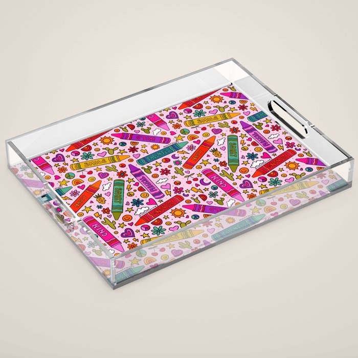 Crayon Print Acrylic Tray Gallery Image 1
