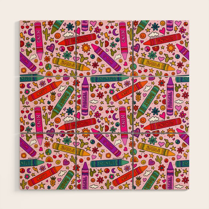 Crayon Print Wood Wall Art Gallery Image 1