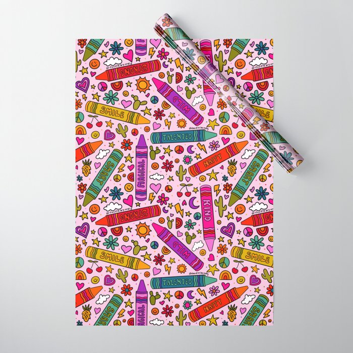 Crayon Print Wrapping Paper Gallery Image 1