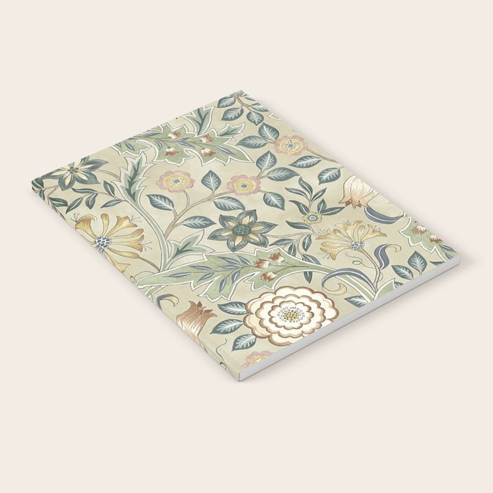 William Morris Vintage Orkney Wilhelmina Linen Sage Green Floral Notebook Gallery Image 2