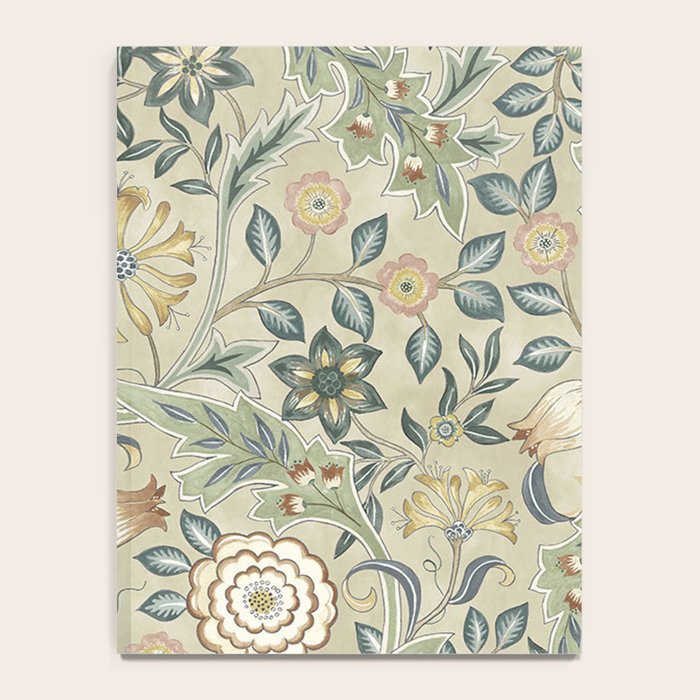 William Morris Vintage Orkney Wilhelmina Linen Sage Green Floral Notebook Gallery Image 4