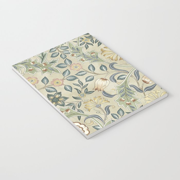 William Morris Vintage Orkney Wilhelmina Linen Sage Green Floral Notebook Gallery Image 3