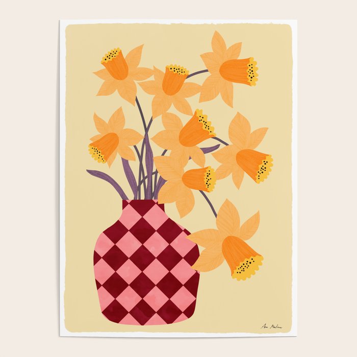 Daffodils and vase Poster Gallery Image 4