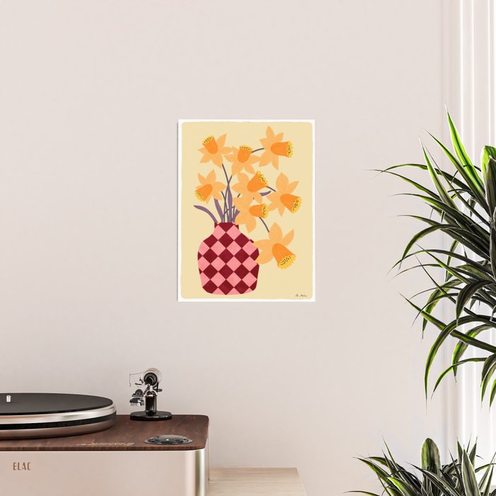 Daffodils and vase Poster Gallery Image 2