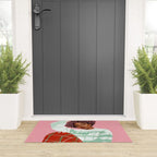 Un-Confine, Free Spirit Colorful People, Plaid Check Pattern Black Woman Afro, Tartar Fashion Eclectic Bohemian, Hep Chic Illustration Painting Welcome Mat Gallery Image 3