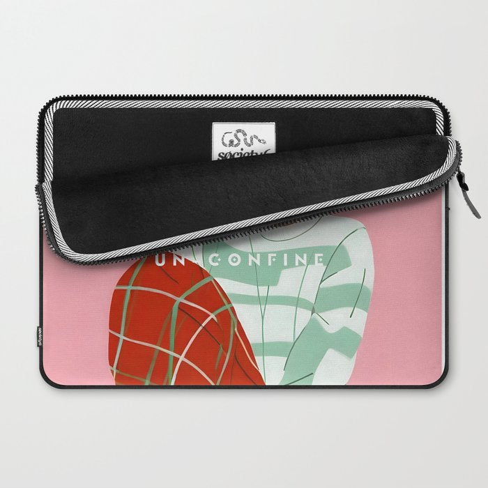Un-Confine, Free Spirit Colorful People, Plaid Check Pattern Black Woman Afro, Tartar Fashion Eclectic Bohemian, Hep Chic Illustration Painting Laptop Sleeve Gallery Image 2