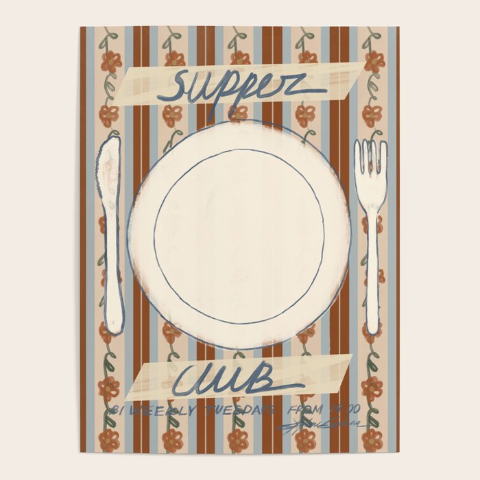 Supper Club Vintage Stripe Poster Gallery Image 1