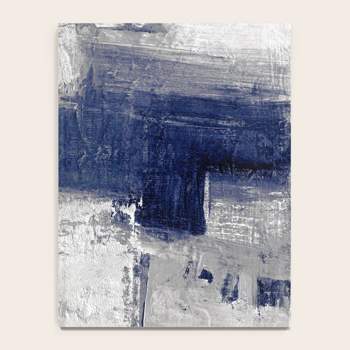 Minimalist Blue and White Abstract Painting  Textured Modern Art gray abstract Notebook Gallery Image 4