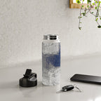Minimalist Blue and White Abstract Painting  Textured Modern Art gray abstract Water Bottle Gallery Image 4