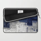 Minimalist Blue and White Abstract Painting  Textured Modern Art gray abstract Laptop Sleeve Gallery Image 2