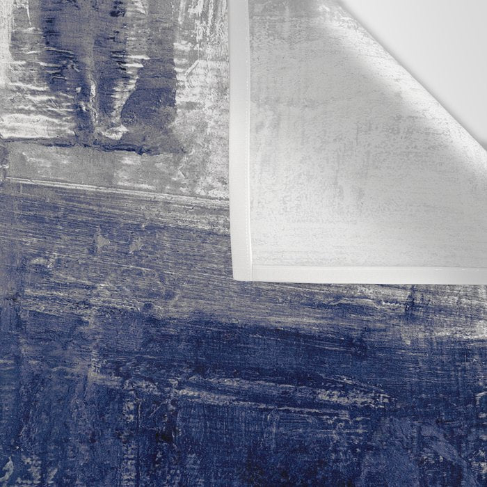 Minimalist Blue and White Abstract Painting  Textured Modern Art gray abstract Wall Tapestry Gallery Image 3