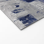 Minimalist Blue and White Abstract Painting  Textured Modern Art gray abstract Welcome Mat Gallery Image 2