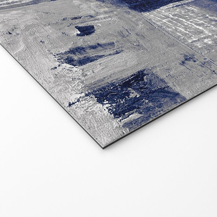 Minimalist Blue and White Abstract Painting  Textured Modern Art gray abstract Welcome Mat Gallery Image 2