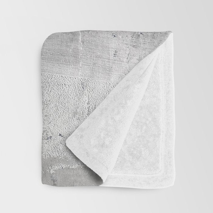 Minimalist Blue and White Abstract Painting  Textured Modern Art gray abstract Throw Blanket Gallery Image 3