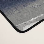 Minimalist Blue and White Abstract Painting  Textured Modern Art gray abstract Desk Mat Gallery Image 4