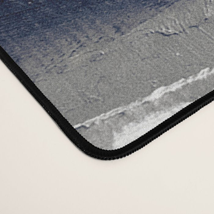 Minimalist Blue and White Abstract Painting  Textured Modern Art gray abstract Desk Mat Gallery Image 4