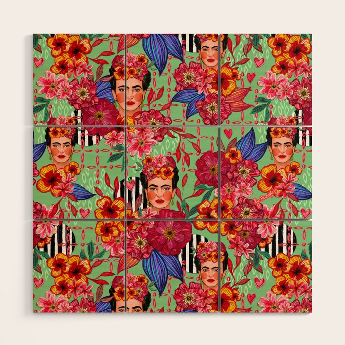 Frida Bouquet Wood Wall Art Gallery Image 1