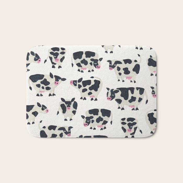 Cow Collection - White Bath Mat Gallery Image 1