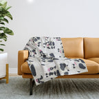 Cow Collection - White Throw Blanket Gallery Image 1