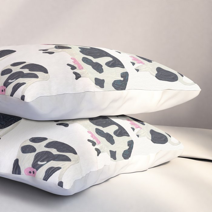 Cow Collection - White Pillow Sham Gallery Image 3