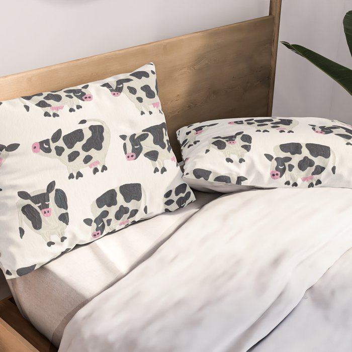 Cow Collection - White Pillow Sham Gallery Image 2