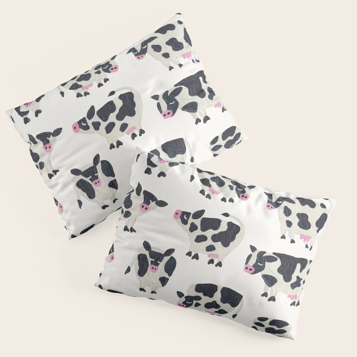 Cow Collection - White Pillow Sham Gallery Image 1