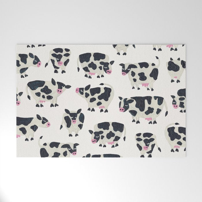 Cow Collection - White Welcome Mat Gallery Image 1