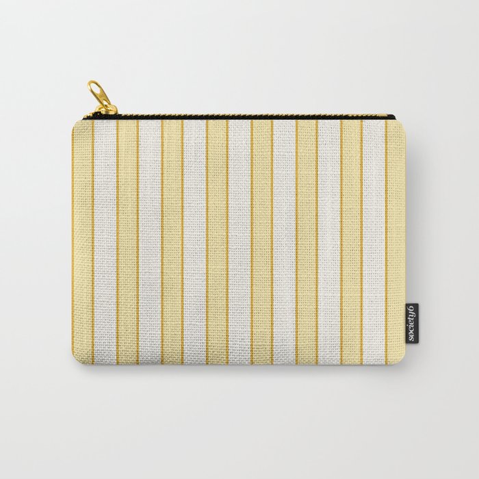 Elegant Cabana Stripe Yellow And Gold Retro Boho Coastal Beach Vibe Carry All Pouch Gallery Image 1