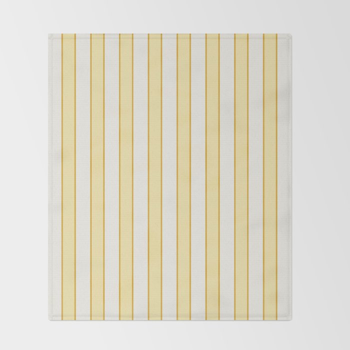Elegant Cabana Stripe Yellow And Gold Retro Boho Coastal Beach Vibe Throw Blanket Gallery Image 2