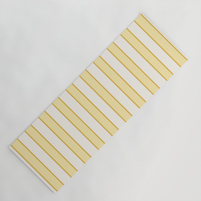 Elegant Cabana Stripe Yellow And Gold Retro Boho Coastal Beach Vibe Yoga Mat Gallery Image 1