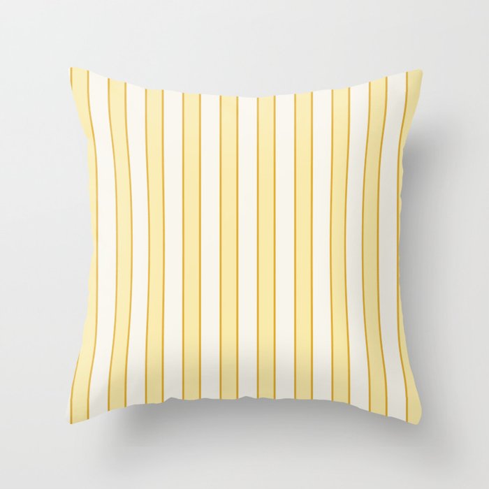 Elegant Cabana Stripe Yellow And Gold Retro Boho Coastal Beach Vibe Throw Pillow Gallery Image 6