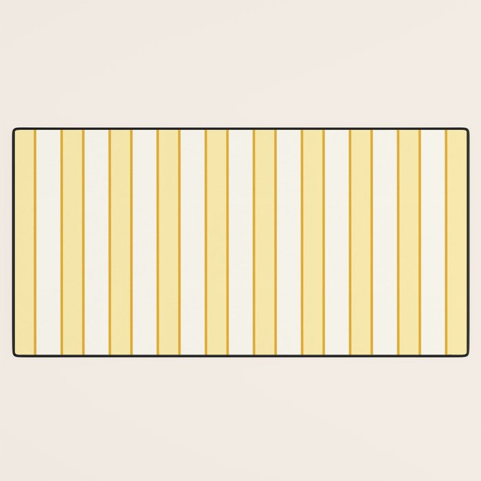 Elegant Cabana Stripe Yellow And Gold Retro Boho Coastal Beach Vibe Desk Mat Gallery Image 3