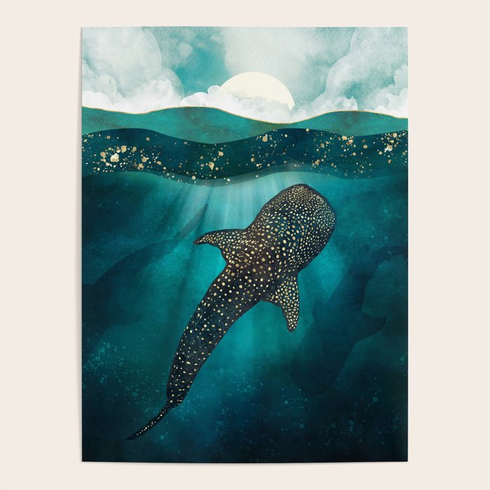 Metallic Whale Shark Poster Gallery Image 1