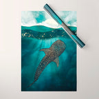Metallic Whale Shark Wrapping Paper Gallery Image 1