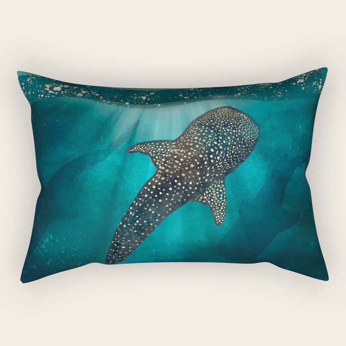 Metallic Whale Shark Rectangular Pillow Gallery Image 2