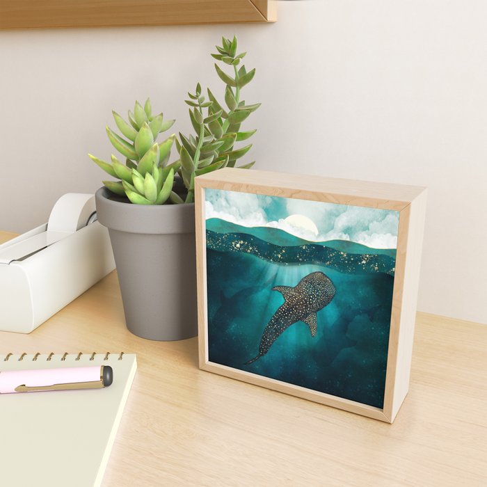 Metallic Whale Shark Mini Art Print Gallery Image 2
