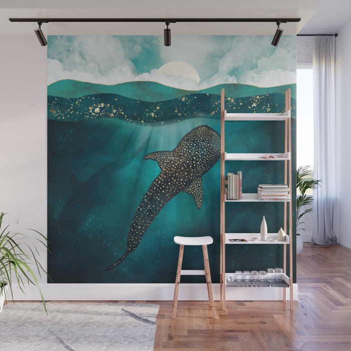 Metallic Whale Shark Wall Mural Gallery Image 1