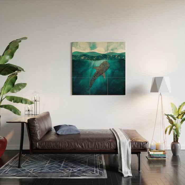 Metallic Whale Shark Wood Wall Art Gallery Image 2
