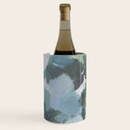 Escaping Reality - Mint Aqua Navy Indigo Sage Lime Green Abstract Nature Painting, Modern Leaves Sky Wine Chiller Gallery Image 2
