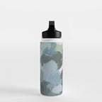Escaping Reality - Mint Aqua Navy Indigo Sage Lime Green Abstract Nature Painting, Modern Leaves Sky Water Bottle Gallery Image 3