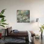 Escaping Reality - Mint Aqua Navy Indigo Sage Lime Green Abstract Nature Painting, Modern Leaves Sky Wood Wall Art Gallery Image 2