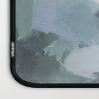 Escaping Reality - Mint Aqua Navy Indigo Sage Lime Green Abstract Nature Painting, Modern Leaves Sky Laptop Sleeve Gallery Image 3