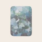 Escaping Reality - Mint Aqua Navy Indigo Sage Lime Green Abstract Nature Painting, Modern Leaves Sky Bath Mat Gallery Image 1