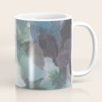 Escaping Reality - Mint Aqua Navy Indigo Sage Lime Green Abstract Nature Painting, Modern Leaves Sky Coffee Mug Gallery Image 1