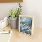 Escaping Reality - Mint Aqua Navy Indigo Sage Lime Green Abstract Nature Painting, Modern Leaves Sky Mini Art Print Gallery Image 2